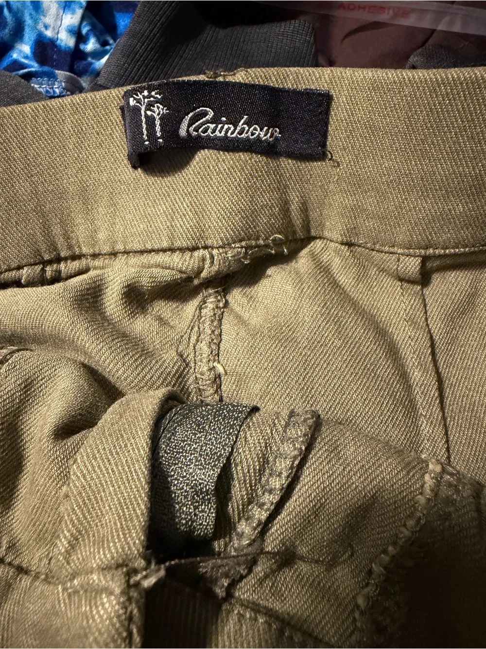Rainbow Women’s L Olive Green Utility Cargo Shorts Y2K Buckle Strap Pockets